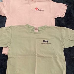 Bundle of 2 Simply Southern youth Tshirts